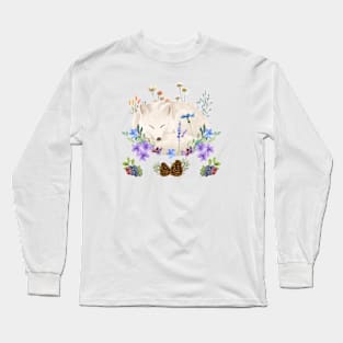 Sleeping Arctic Fox Long Sleeve T-Shirt